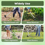 Weed Puller Tool with Long Handle - 60" Manual Weeder Remover Tool, 2 in 1 Hand Weed Rake and Garden Hoe for Gardening, Heavy Duty Uprooting Weeding Pull for Yard, Lawn, Patio and Garden