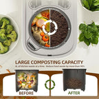 Compost Bin for Kitchen - 4L Countertop Composter with Odorless Auto-Cleaning, Turns Food Waste to Fertilizer in 5 Hours, for Indoor Home Use