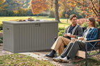 YITAHOME 200 Gallon Double-Wall Deck Box with Divider & Side Handles, Outdoor Large Storage for Patio Furniture Cushions, Garden Pool Accessories, Water Resistant & Lockable
