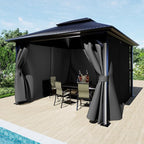 BPS 12' x 12' Gazebo Curtain Privacy 4-Panel Sidewall Outdoor Replacement Shade (Only Curtain)