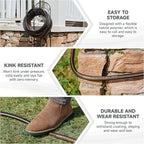 Giraffe Tools Leader Hose 5ft x 5/8", Custom Length, Heavy Duty, No Kink, Flexible, Rubber Garden Hose, Leakproof Water Hose with Female to Female Fittings, 600 Burst PSI