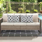 idee-home Outdoor Pillows with Inserts Included, Patio Outside Lumbar Pillows Waterproof Set of 2, 12 x 20 inch