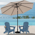 SERWALL Folding Adirondack Chair Set with 9 Ft Umbrella, Adjustable HDPE Adirondack Chair with 3 Recline Positions, Blue (Umbrella Base is not Included)