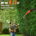 8-Inch Corded Electric Pole Saw 8-Amp Telescoping Power Pole Saw Auto Oiling Multi-Angle Pole Chainsaw for Tree Trimming Courtyard Household
