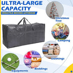4 Pcs Large Moving Bags with Zipper and Handles Foldable Storage Duffle Bags Heavy Duty Extra Large Totes for College Dorm Travel Clothes Blankets Bedding Moving(66 Gallon,Gray)