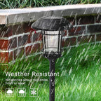 Grand patio Solar Outdoor Lights, 10 Pack, Glass Light Metal Pathway Light, Waterproof Landscape Lighting, Automatic Dusk and Dawn Sensor (Slate Gray)