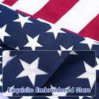 American Flag 3x5 FT,Weatherproof Heavy Duty Polyester Canvas Flags Ultra Durable Tear-Resistant, Deluxe Embroidered Stars & Sewn Stripes, Perfect for Outdoor Use with Brass Grommets