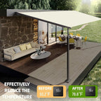SUNNY GUARD Shade Cloth Custom Size 7x23 FT Sun Shade Screen Fabric Shade Cover Tarp with Grommets for Pergola Backyard Garden, Butter Cream(We Customized)