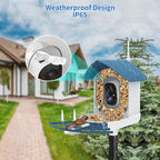 Bird Feeder with Camera,AI Identify Birds Species,Smart Bird Camera with Solar Powered,Auto Record FHD Birds Video in Backyard,Instant Notifications,Ideal Gift for Family and Bird Lovers,Navy Blue