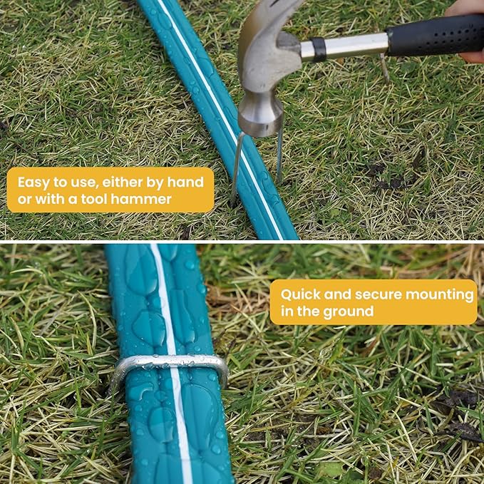LINEX Sprinkler Soaker Hose 15 ft 2 pack for Garden Lawn Watering Hose with Stakes