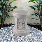 Classic Statuary Stand Outdoor Pedestal Sculpture Decor Plinth Base Riser, Garden or Home Resin Statuary Pedestal, 12.6" Tall, 7.1 Pounds, (Round)