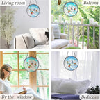 kdqua Winter Ski Suncatcher Stained Glass Window Hanging, Ski Lovers Gifts for Women Sun Catchers Indoor Window Glass Round Wall Decor, Winter Skiing Wall Art Hanging Decorations Statues, 7.9x7.9in