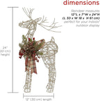 Alpine Corporation Gold Wire Holiday Decor Reindeer with Warm White LED Lights