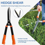 ECOOPTS 3PCS Garden Tool Set with Lopper, Hedge Shears and Bypass Pruner, Heavy Duty Tree & Shrub Care Kit, Tree Trimmer Gardening Tools for Indoor & Outdoor Gardening