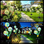 Solar Flowers Lights - Upgraded Outdoor Dandelion Flowers Lights, 7-Color Changing & Waterproof Outdoor Solar Lights for Garden, Patio, Backyard,Party and Office (Dandelion, 2)