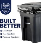 Plasticplace 95-96 Gallon Heavy Duty Black Trash Bags - Contractor Grade, Extra Large Garbage Bags for Construction & Outdoor Trash Cans, 1.2 Mil Thick, 61” x 68” (15 Count Roll)