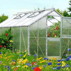 20 Set 6.6 Ft Greenhouse Lock Channel and Spring Wire，Aluminum Alloy Lock Channel and PVC Coated Spring Wires for Fixing Greenhouse Plastic Cover