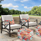 Lumbar Pillow with Insert, Set of 2, Outdoor Indoor Waterproof Decorative Patio Lumbar Pillow 12x20 Inch, Rectangular Cushion for Couch Sofa Garden Farmhouse Decoration-Chili Red Floral