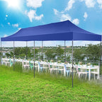 COBIZI 10x30 Pop up Canopy Tent 10x30 Canopy No Sidewall Waterproof Heavy Duty Commercial for Parties Outdoor Garden Gazebo Tent, Carry Bag with Wheel(10x30ft No Sidewalls, Dark Blue)
