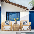 LVTXIII Outdoor/Indoor Throw Pillows, Decorative Throw Pillows with Inserts, 18"x18" Square Pillows for Bed, Couch, Sofa and Patio Furniture (Set of 2, Monstera Blue)