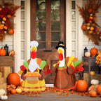 Abbylike 2 Set Thanksgiving Porch Goose Outfits Turkey Goose Clothes Costume Fit Large 23'' Cement for Garden Yard Decoration