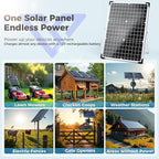 Voltset Solar Panel Kit 30W 12V, Solar Battery Trickle Charger Maintainer, Waterproof Solar Panel + Upgrade Charge Controller + Adjustable Mount Bracket for Boat RV Motorcycle Marine