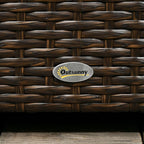 Outsunny 113 Gallon Deck Box, Rattan Outdoor Storage Box, Waterproof Storage Container for Indoor, Patio Furniture Cushions, Pool Supplies, Garden Tools, Brown