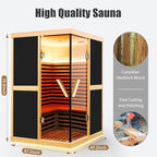 Infrared Sauna 2 Person Saunas Wooden Home Spa Room Canadian Hemlock Wood APP Control 1980W Low-EMF Indoor Saunas, 47.24 * 47.24 * 75.59Inch