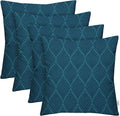 RSH DECOR: Square Throw Pillows Set of 4 | 20” x 20” | All-Weather Spun Fabric | Water and Fade-Resistant | Outdoor Accent Pillows for Patio Furniture | Fenbrook Blue