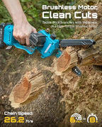 SEESII 2-in-1 Cordless Pole Saws for Tree Trimming, 6 Inch Mini Electric Chainsaw with 2 x 4000mAh Batteries, Battery Powered Chain Saw with Extension Pole, Tree Trimmer Limb Branch Cutter Pruner
