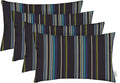 RSH DECOR: Sunbrella Lumbar Throw Pillows Set of 4 | 20" x 12" | Water and Fade-Resistant Performance Fabric | Outdoor Pillow Covers with Down-Alternative Inserts | Stanton Lagoon