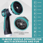 25FT Garden Hose, 304 Stainless Steel Water Hose, Flexible with a 10-Mode Nozzle Sprayer, No Kink, Lightweight, Puncture Proof, Ideal for Yard, Lawn, Outdoor, 5/8'' Outside Diameter