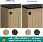 YITAHOME Extra Large Outdoor Horizontal Storage Shed, 4.5x4ft Resin Tool Sheds w/o Shelf, Easy to Assemble Waterproof Storage for Trash Cans, Garden Tools, Lawn Mower, Lockable, Brown