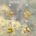 Stained Glass Window Hanging 4 Pcs Set Animals Large 11.8" - Desert Landscape Yellow Suncatcher Door Garden Sun Catcher Decor Birthday Christmas for Mom Woman Nana Men
