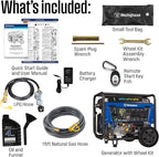 Westinghouse 12500 Peak Watt Tri-Fuel Home Backup Portable Generator, Remote Electric Start, Transfer Switch Ready, Gas, Propane, and Natural Gas Powered