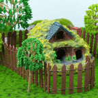 4 Pcs 35 Inch Fairy Garden Decor Mini Fence, Wood Picket Fence for Fairy Garden Supplies, Small Picket Fence for Doll House Decor DIY Crafts Plant Pot Micro Landscape Ornaments