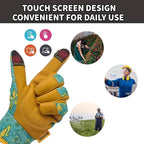 Thorn Proof&Puncture Resistant Gardening Gloves with Grip,Garden Glove for Women, Leather Yard Work Gifts