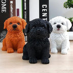 Dog Statue for Outdoor Maltese Dog Ornament Resin Bichon Frise Statue for Home Decor