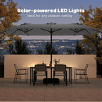 13FT Double Sided Patio Umbrella with LED Lighted