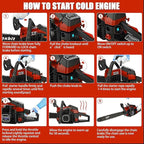 Gas Chainsaw 58CC with Quick-Switch Dual Bars (18/20 Inch),Gas Powered Chain saw 2 Stroke Handed Petrol Gasoline for Cutting Wood Outdoor Garden Farm Home