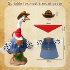 Porch Goose Outfits for 23" Plastic Porch Goose Cowboy Outfit Goose Clothes for Cement Goose for Indoor Outdoor Garden Yard Lawn Patio Art Decor(NZL)
