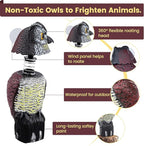Fake Owl Decoys to Scare Birds Away, Waterproof 360° Rotating Head Hawks & Squirrel Deterrent, Patio Decoration Pest Control, Garden Owl Decoy for Outdoor Yard Patio Pools