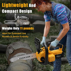 Chainsaw Cordless, 12 Inch Electric Chain Saw, Handheld Brushless Chainsaws with Tool-free Chain Tension & Auto Lubrication, 4000mah*2 Battery (12 Inch Chainsaw)