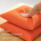 Phantoscope Pack of 2 Premium Dual Usage Outdoor Pillow Inserts, Waterproof Throw Pillows No Cover Needed, Colorful Decorative Couch Sham Cushion Stuffer Patio Couch Tent, Orange 18 x 18 Inches