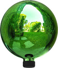 Alpine Corporation 10" Diamater Indoor Outdoor Glass Gazing Globe Festive Yard Decor, Green