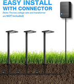 SUNVIE 5W Anti-Glare Low Voltage Pathway Lights Wired 12-24V LED Landscape Path Lights 3000K Cast-Aluminum Waterproof Outdoor Landscape Lighting with Connectors for Walkway Yard Garden, 12 Pack