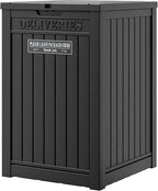 Package Delivery Box for Outside, 48 Gallon Storage with Lockable Secure, Large Double Wall Resin Outdoor Package Delivery Waterproof Deck