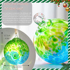 4 Inch Hand Blown Glass Gazing Balls Green Glass Christmas Ball Ornaments Garden Patio Home Decor