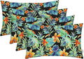 RSH DECOR: Lumbar Throw Pillows Set of 4 | 20” x 12" | All-Weather Spun Fabric | Water and Fade-Resistant | Outdoor Support Pillows for Patio Furniture | Beachcrest Caviar