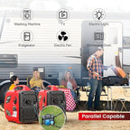 4500W Portable Generator Super Quiet Inverter Generator Ultra Lightweight for Home Backup Outdoor Camping, CO Sensor Protect, EPA, ECO Mode (4500W+CO Sensor)